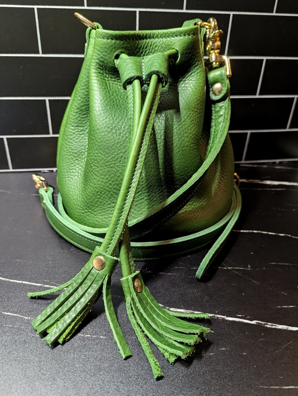 KMM&Co Mini Bucket Bag - Leaf Cypress